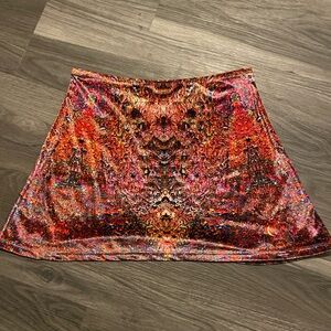 Vibrant Liberated Heart Designer Abstract Mini Skirt